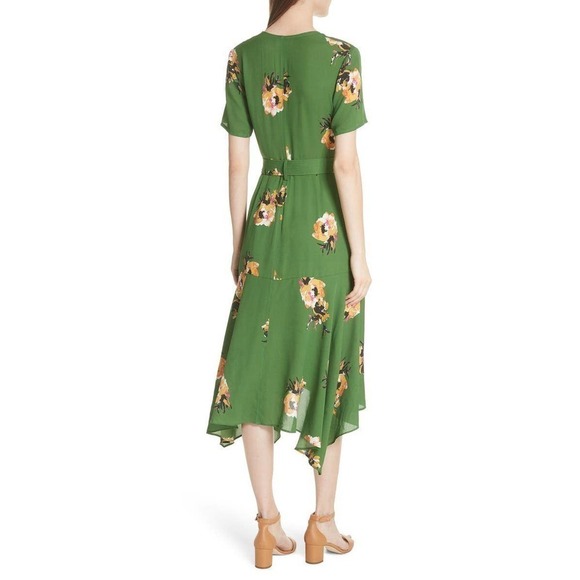 A.L.C. Cora Floral Print 100% Silk Wrap Dress Size 6 - Picture 3 of 12